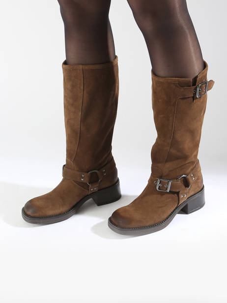 Bottes En Cuir We do Marron women CO88177 vue secondaire 1