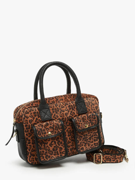 Sac Bandoulière Leopard Paul marius Marron leopard DANDSLEO vue secondaire 1