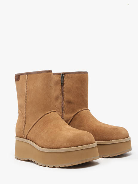 Bottes Semelle Compensée En Cuir Ugg Beige women 1158196 vue secondaire 2