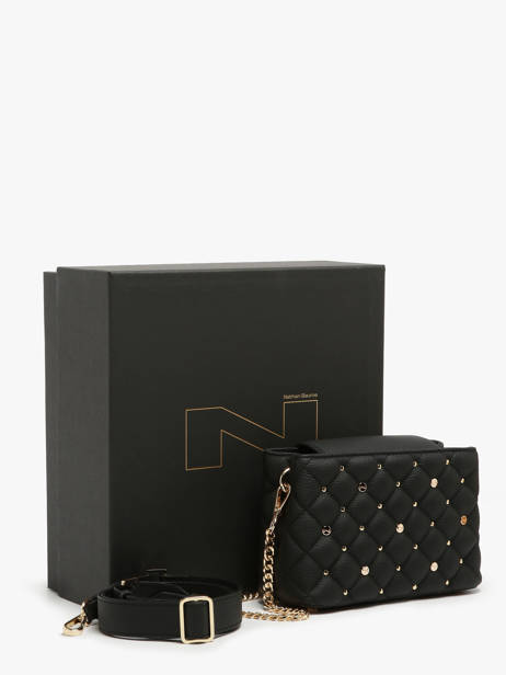 Sac Bandoulière Dazzling Poppy Cuir Nathan baume Noir eden 2DAZ vue secondaire 6