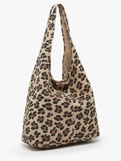Shoulder Bag Velvet Leopardo Leather Milano Beige velvet leopardo VL24062 other view 2