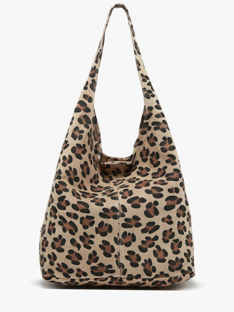 Shoulder Bag Velvet Leopardo Leather Milano Beige velvet leopardo VL24062 other view 4
