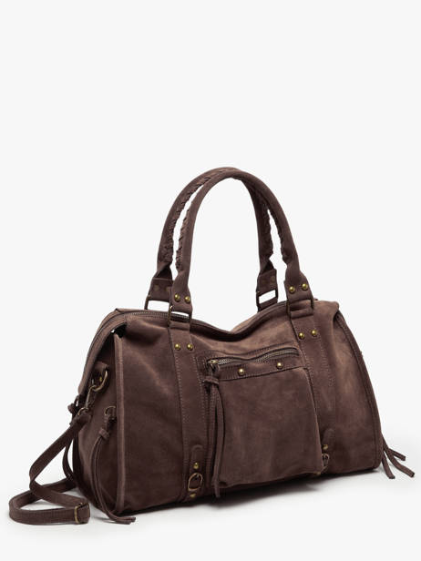 Sac Porté épaule A4 Velvet Cuir Milano Marron velvet VE24095 vue secondaire 1