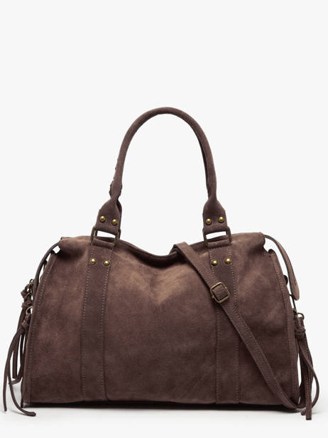 Sac Porté épaule A4 Velvet Cuir Milano Marron velvet VE24095 vue secondaire 3