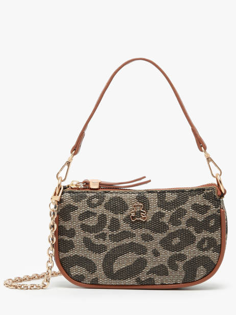 Shoulder Bag Leopard Lulu castagnette Brown leopard TENDRON