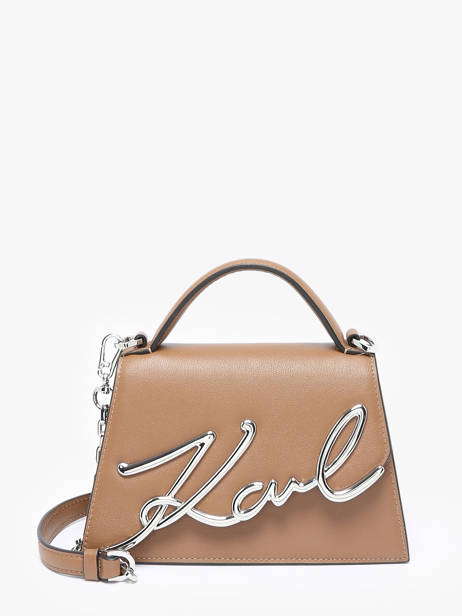 Shoulder Bag K Signature Leather Karl lagerfeld Brown k signature A1W30038