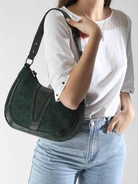 Shoulder Bag Winter Velvet Miniprix Green wt velvet 3662 other view 1