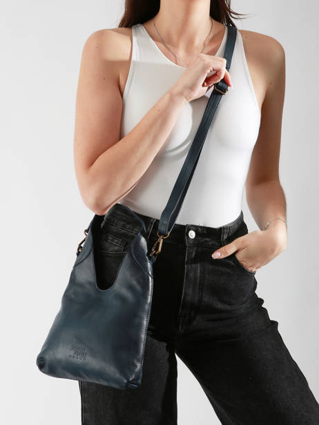 Shoulder Bag Cow Leather Basilic pepper Blue cow BCOW2S other view 1