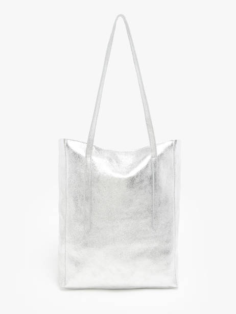 A4 Size Shoulder Bag Nine Leather Milano Silver nine NI24111