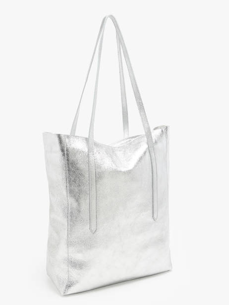 A4 Size Shoulder Bag Nine Leather Milano Silver nine NI24111 other view 2