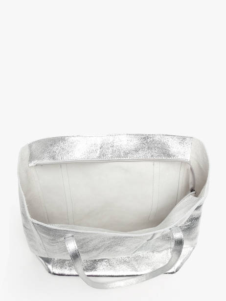 A4 Size Shoulder Bag Nine Leather Milano Silver nine NI24111 other view 3