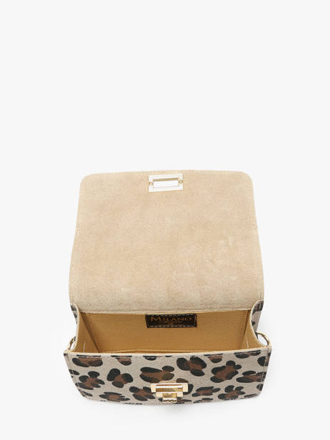 Shoulder Bag Velvet Leopardo Leather Milano Beige velvet leopardo VL24115 other view 3