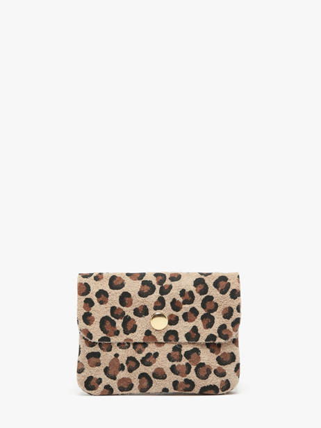 Coin Purse Leather Milano Brown velvet leopardo VL23092