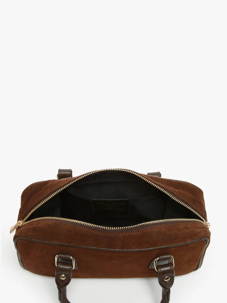 Satchel Velvet Caviar Leather Milano Brown velvet caviar VC24112 other view 3