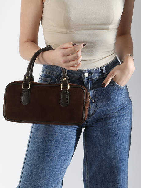 Satchel Velvet Caviar Leather Milano Brown velvet caviar VC24112 other view 1