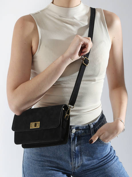 Shoulder Bag Velvet Leather Milano Black velvet VE24115 other view 1