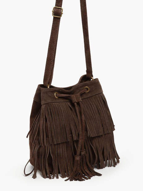 Crossbody Bag Velvet Leather Milano Brown velvet VE241116 other view 2