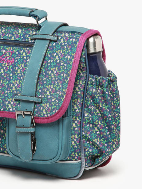 Wheeled Schoolbag 2 Compartments Cameleon Blue vintage fantasy PBVGCA38 other view 5