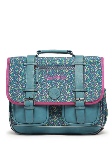 Wheeled Schoolbag 2 Compartments Cameleon Blue vintage fantasy PBVGCA38 other view 6
