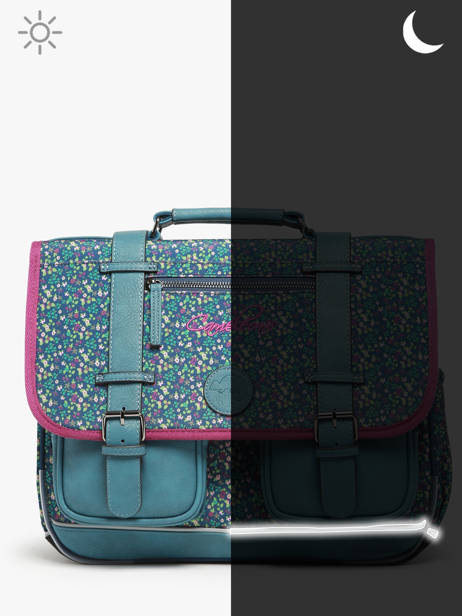 Wheeled Schoolbag 2 Compartments Cameleon Blue vintage fantasy PBVGCA38 other view 7