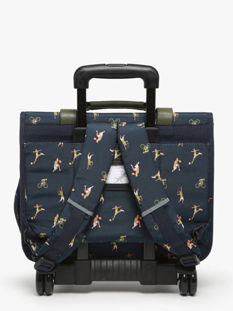 Wheeled Schoolbag 2 Compartments Cameleon Green vintage urban PBVBCR38 other view 4