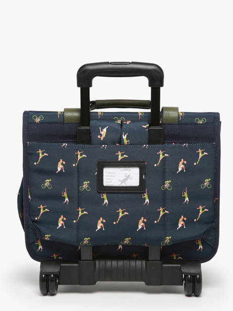 Wheeled Schoolbag 2 Compartments Cameleon Green vintage urban PBVBCR38 other view 5