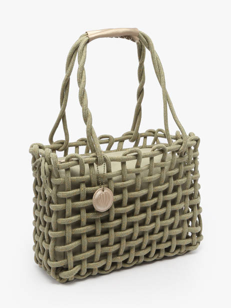 Handbag Crochet Le voyage en panier Green crochet PM853 other view 2