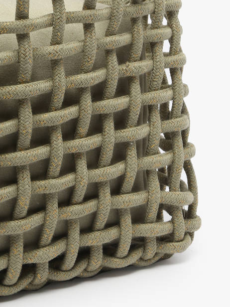 Handbag Crochet Le voyage en panier Green crochet PM853 other view 5