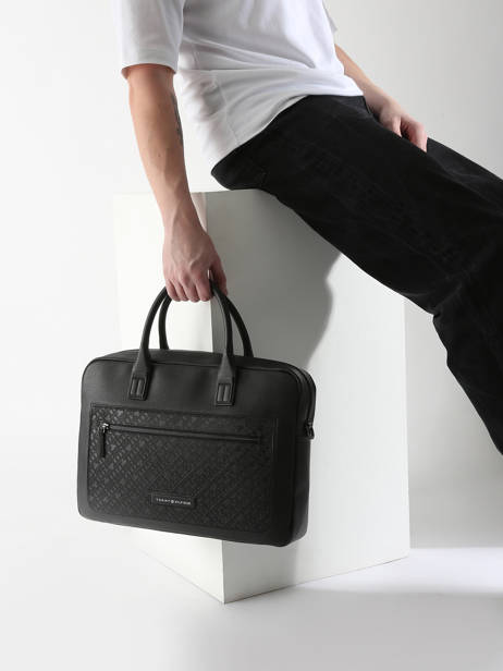 Business Bag Tommy hilfiger Black monogram AM13209 other view 1