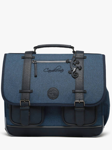 Satchel 3 Compartments Cameleon Blue vintage color VIC-CA41