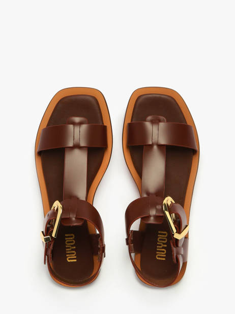 Sandals Daphne In Leather Nuyou Brown women 11013 other view 3