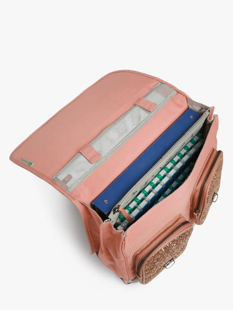 Satchel For Kids 2 Compartments Cameleon Pink vintage fantasy CA38 other view 3