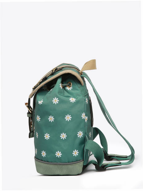 1 Compartment Backpack Cameleon Green vintage fantasy SD25 other view 2