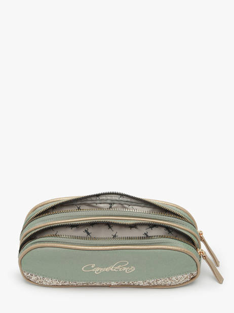 Pencil Case For Kids 2 Compartments Vintage Fantasy Cameleon Green vintage fantasy TROU other view 1
