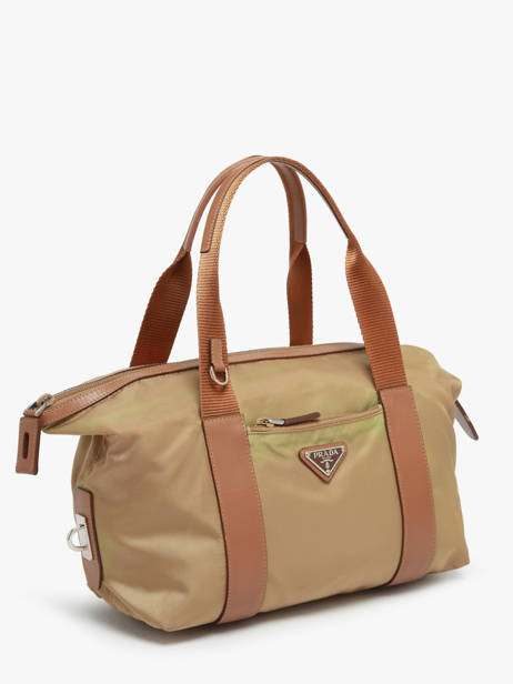 Preloved Prada Tessuto Satchel Leather And Nylon Prada Beige second life 1210372 other view 4