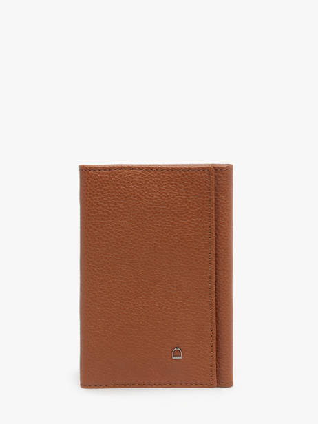 Leather Madras Card Holder Etrier Brown madras EMAD024