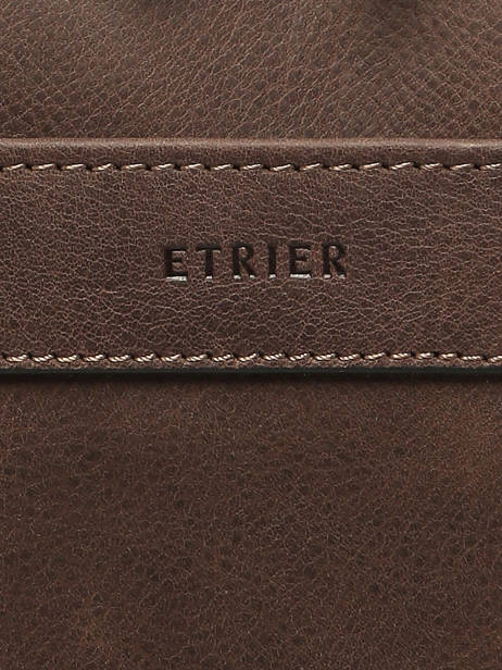 Leather Spider Briefcase 2 Compartments Etrier Brown spider ESPI8022 other view 5