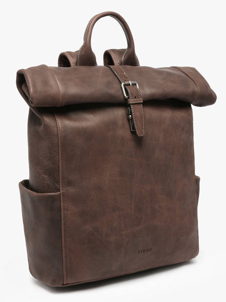 Leather Spider Backpack 2 Compartments Etrier Brown spider ESPI8102 other view 2