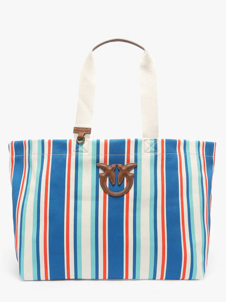 Shoulder Bag Logo Shopper Cotton Pinko Blue logo shopper 4754A2G5