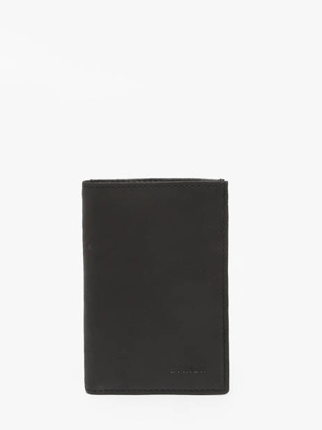 Compact Leather Wallet Oil Etrier Black oil EOIL027