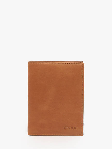 Leather Wallet Oil Etrier Brown oil EOIL247