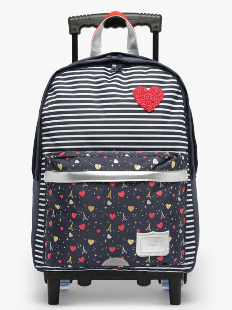 2-compartment Wheeled Schoolbag Tann's Blue les fantaisies f 73321