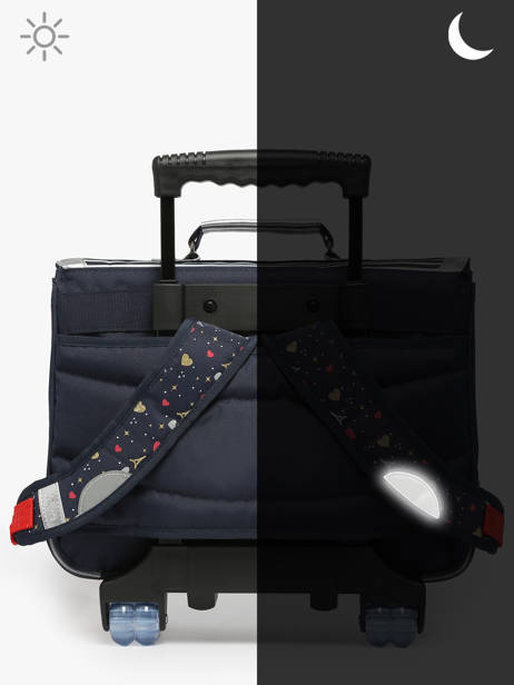 2-compartment Wheeled Satchel Tann's Blue les fantaisies f 42321 other view 6