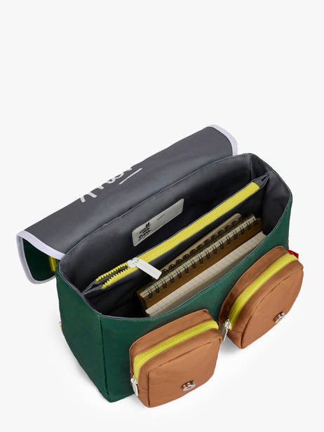 1 Compartment Satchel Hello hossy Green cool kids 7 other view 3