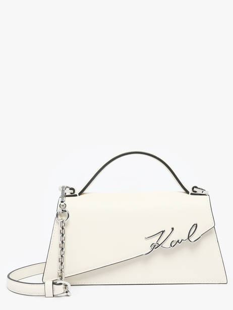 Shoulder Bag K Signature Leather Karl lagerfeld White k signature A1W30458