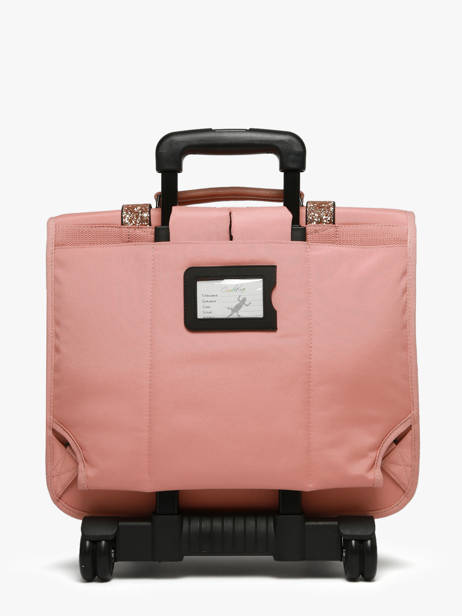 3-compartment Wheeled Satchel Cameleon Pink vintage fantasy CR41 other view 5