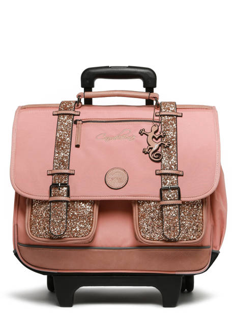 3-compartment Wheeled Satchel Cameleon Pink vintage fantasy CR41 other view 8