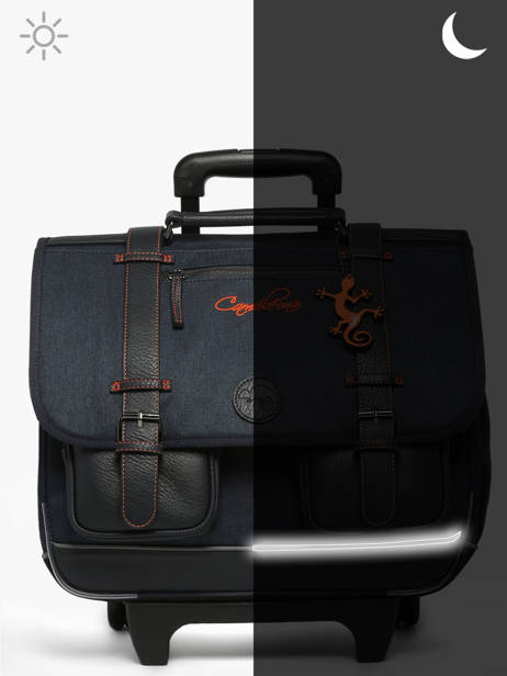 3-compartment Wheeled Satchel Cameleon Blue vintage urban CR41 other view 9