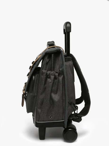 Wheeled Schoolbag For Kids 2 Compartments Cameleon Gray vintage urban CR38 other view 2