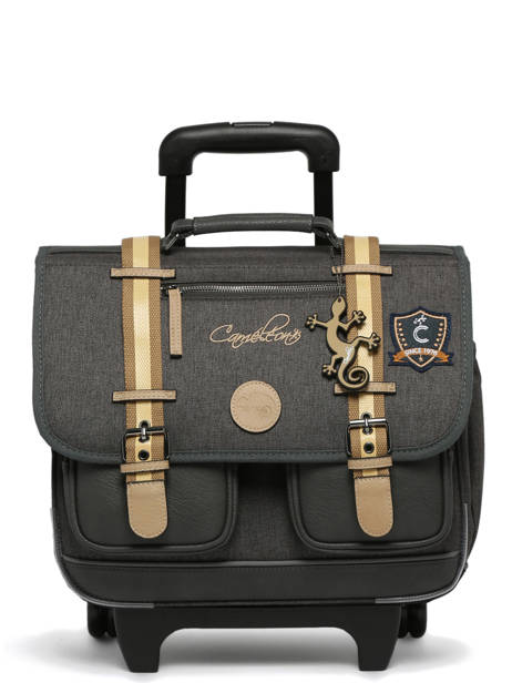 Wheeled Schoolbag For Kids 2 Compartments Cameleon Gray vintage urban CR38 other view 8